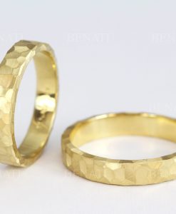 Gold Wedding Band Set, His And Hers Wedding Rings Set - Image 3
