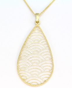 Gold pear necklaces for women, Japanese inspired gold necklace - Image 2