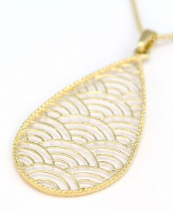 Gold pear necklaces for women, Japanese inspired gold necklace - Image 4