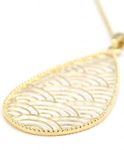 Gold pear necklaces for women, Japanese inspired gold necklace - Image 5