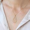 Gold pear necklaces for women, Japanese inspired gold necklace