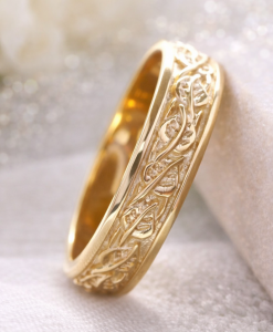 Mens Wedding Band, Unique Rustic Wedding Band