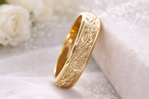 Mens Wedding Band, Unique Rustic Wedding Band