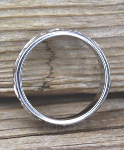 Mens Wedding Band, 7mm Wide Unique Rustic Wedding Band - Image 5