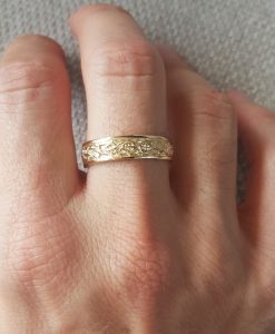 Mens Wedding Band, Unique Rustic Wedding Band - Image 10