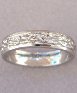 Mens Wedding Band, Unique Rustic Wedding Band - Image 11