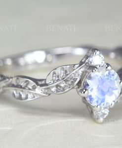 Moonstone Engagement Ring, Rose Gold Engagement Ring - Image 6