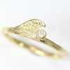 Diamond Wave Ring, 14k Gold Wave Ring