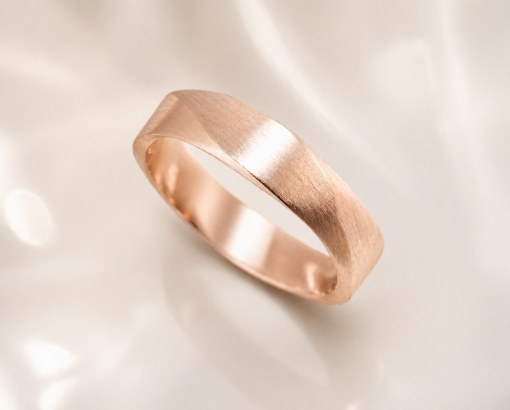 Mobius Men’s Matte Wedding Band, 6mm Wedding Ring For Man