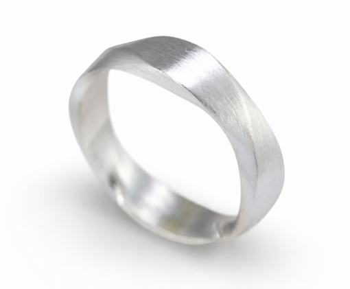 Mobius Men’s Matte Wedding Band, 6mm Wedding Ring For Man