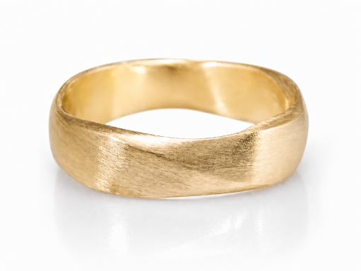 Mobius Men’s Matte Wedding Band, 6mm Wedding Ring For Man
