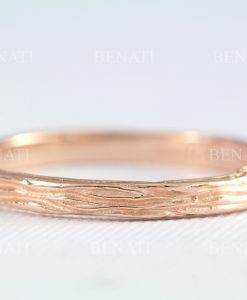 Rose gold twig wedding band, rose gold branch ring