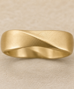 Matte Rose Gold Mobius Men Wedding Ring, 6mm Width Mobius Ring