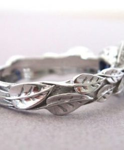 Diamond Leaves Engagement Ring, Emerald Leaf Engagement Ring - Image 10