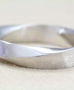 Mobius Wedding Band, 5mm Mens White Gold Wedding Ring
