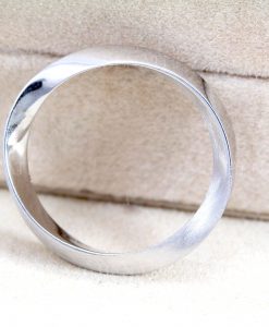 5mm Mobius Wedding Band, Mens White Gold Wedding Ring - Image 11