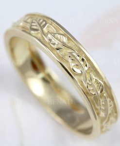 Wide Wedding Band For Men, 4.5mm Mens Wedding Ring - Image 2