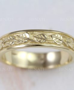 Wide Wedding Band For Men, 4.5mm Mens Wedding Ring - Image 3