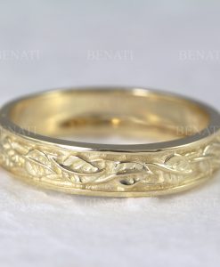 Wide Wedding Band For Men, 4.5mm Mens Wedding Ring - Image 4