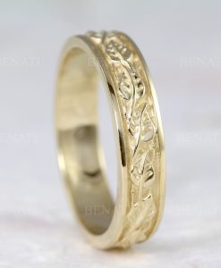 Wide Wedding Band For Men, 4.5mm Mens Wedding Ring - Image 6