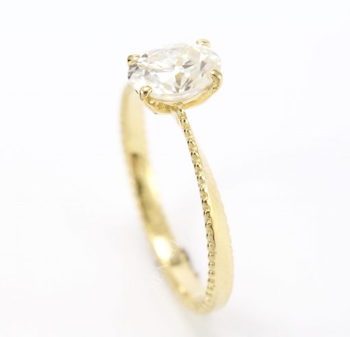 Moissanite engagement vintage ring, Antique promise ring