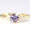 Vintage alexandrite engagement ring, Yellow gold alexandrite cluster ring