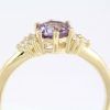 Vintage alexandrite engagement ring, Yellow gold alexandrite cluster ring