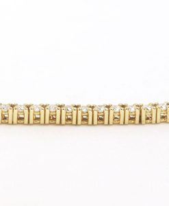 Classic Tennis Bracelet, 14k Yellow Gold Diamond Tennis Bracelet 2.05 Carats 2.2 mm Wide - Image 9