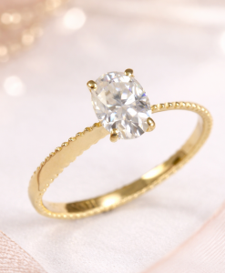 Moissanite engagement vintage ring, Antique promise ring - Image 4
