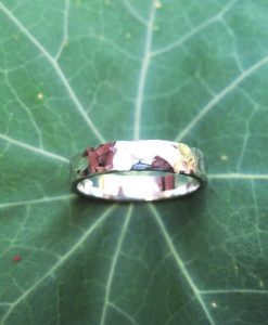 Hammered Gold Mens Wedding Band, Hammered Wedding Ring - Image 4