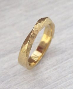 Hammered Mobius Wedding Ring, Mens Wedding Band - Image 3