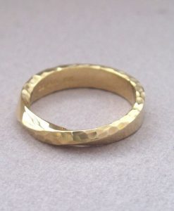 Hammered Mobius Wedding Ring, Mens Wedding Band - Image 4