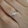 Leaf Diamond Engagement Ring, Vintage Nature Inspired Diamond Ring