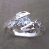 Leaf Diamond Engagement Ring, Engagement Leaf Ring