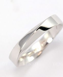 Mobius Ring 18k 14k Gold Wedding Ring, 4mm Wide Mobius Wedding Band - Image 2