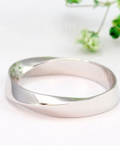 Mobius Ring 18k 14k Gold Wedding Ring, 4mm Wide Mobius Wedding Band - Image 3