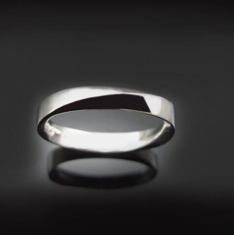 Mobius 18k 14k Wedding Ring, 4mm wide mobius Wedding Band