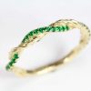 Emerald Wedding Band, Infinity Emerald Wedding Ring