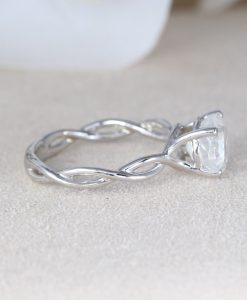 Moonstone Ring, Moonstone 2 Carat Infinity Engagement Ring - Image 3