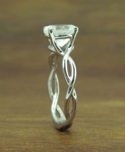 Moonstone Ring, Moonstone 2 Carat Infinity Engagement Ring - Image 5