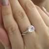 Moonstone Ring, Moonstone 2 Carat Infinity Engagement Ring