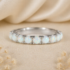 White Opal Wedding Band, Eternity Band