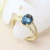 London Blue Topaz Gemstone Engagement Ring, Promise Ring