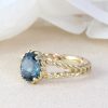 London Blue Topaz Gemstone Engagement Ring, Promise Ring