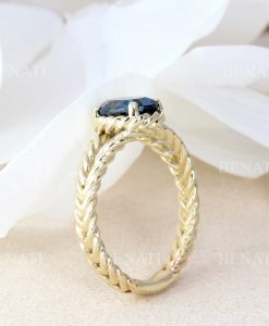 London Blue Topaz Gemstone Engagement Ring, Promise Ring - Image 4