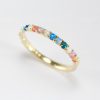 Solid Gold Opal and Diamond Eternity Band, Opal Ring