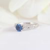 Natural Sapphire Engagement Ring, Leaves Engagement Ring