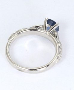 Natural Sapphire Engagement Ring, Leaves Engagement Ring - Image 9