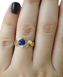 Sapphire Leaf Engagement Ring, Leaf Sapphire Engagement Ring - Image 7