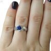 Sapphire Engagement Ring, Leaves Sapphire Ring